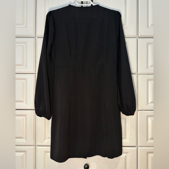 Simons Black Midi Dress with V-neck Lace Neckline - Picture 2 of 6